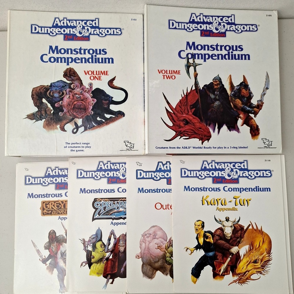 Advanced Dungeons & Dragons 2nd Monstrous Compendium Volume 1, 2, & *6 Appendix*